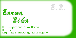 barna mika business card